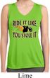Ladies Biker Shirt Ride It Sleeveless Moisture Wicking Tee T-Shirt