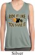 Ladies Biker Shirt Ride It Sleeveless Moisture Wicking Tee T-Shirt