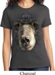 Ladies Black Bear Shirt Big Black Bear Face Tee T-Shirt