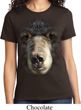 Ladies Black Bear Shirt Big Black Bear Face Tee T-Shirt