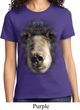 Ladies Black Bear Shirt Big Black Bear Face Tee T-Shirt