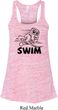 Ladies Black Penguin Power Swim Flowy Racerback