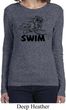 Ladies Black Penguin Power Swim Long Sleeve