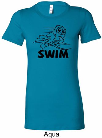 Ladies Black Penguin Power Swim Longer Length Shirt