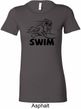 Ladies Black Penguin Power Swim Longer Length Shirt
