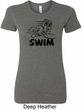 Ladies Black Penguin Power Swim Longer Length Shirt