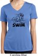 Ladies Black Penguin Power Swim Moisture Wicking V-neck