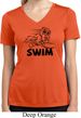 Ladies Black Penguin Power Swim Moisture Wicking V-neck