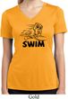 Ladies Black Penguin Power Swim Moisture Wicking V-neck