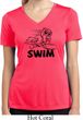 Ladies Black Penguin Power Swim Moisture Wicking V-neck