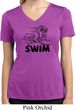Ladies Black Penguin Power Swim Moisture Wicking V-neck