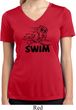 Ladies Black Penguin Power Swim Moisture Wicking V-neck