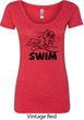 Ladies Black Penguin Power Swim Scoop Neck Shirt