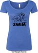 Ladies Black Penguin Power Swim Scoop Neck Shirt