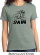 Ladies Black Penguin Power Swim T-shirt