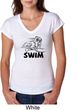Ladies Black Penguin Power Swim Tri Blend V-neck