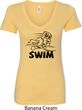 Ladies Black Penguin Power Swim V-Neck Shirt