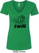 Ladies Black Penguin Power Swim V-Neck Shirt