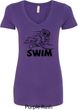 Ladies Black Penguin Power Swim V-Neck Shirt