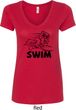 Ladies Black Penguin Power Swim V-Neck Shirt