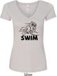 Ladies Black Penguin Power Swim V-Neck Shirt