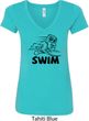 Ladies Black Penguin Power Swim V-Neck Shirt