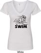 Ladies Black Penguin Power Swim V-Neck Shirt