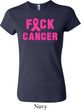 Ladies Breast Cancer Awareness Shirt F*CK Cancer Crewneck Tee T-Shirt