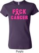 Ladies Breast Cancer Awareness Shirt F*CK Cancer Crewneck Tee T-Shirt