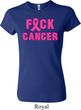 Ladies Breast Cancer Awareness Shirt F*CK Cancer Crewneck Tee T-Shirt