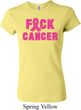 Ladies Breast Cancer Awareness Shirt F*CK Cancer Crewneck Tee T-Shirt