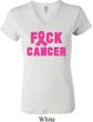 Ladies Breast Cancer Awareness Shirt F*CK Cancer V-neck Tee T-Shirt