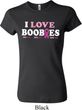 Ladies Breast Cancer Awareness Shirt I Love Boobies Crewneck Tee