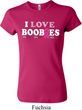 Ladies Breast Cancer Awareness Shirt I Love Boobies Crewneck Tee