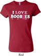 Ladies Breast Cancer Awareness Shirt I Love Boobies Crewneck Tee