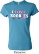 Ladies Breast Cancer Awareness Shirt I Love Boobies Crewneck Tee