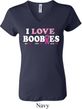 Ladies Breast Cancer Awareness Shirt I Love Boobies V-neck Tee T-Shirt