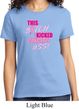 Ladies Breast Cancer Awareness Shirt Kicked Cancers Ass Tee T-Shirt