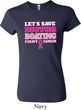 Ladies Breast Cancer Awareness Shirt Motor Boating Crewneck Tee