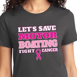 Ladies Breast Cancer Awareness Shirt Motor Boating Tee T-Shirt