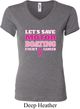 Ladies Breast Cancer Awareness Shirt Motor Boating V-neck Tee T-Shirt