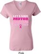 Ladies Breast Cancer Awareness Shirt Motor Boating V-neck Tee T-Shirt