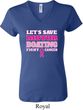 Ladies Breast Cancer Awareness Shirt Motor Boating V-neck Tee T-Shirt
