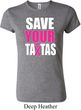 Ladies Breast Cancer Awareness Shirt Save Your Tatas Crewneck Tee