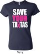 Ladies Breast Cancer Awareness Shirt Save Your Tatas Crewneck Tee