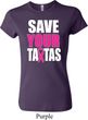 Ladies Breast Cancer Awareness Shirt Save Your Tatas Crewneck Tee