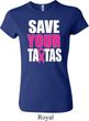 Ladies Breast Cancer Awareness Shirt Save Your Tatas Crewneck Tee