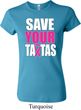 Ladies Breast Cancer Awareness Shirt Save Your Tatas Crewneck Tee