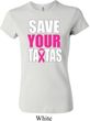 Ladies Breast Cancer Awareness Shirt Save Your Tatas Crewneck Tee