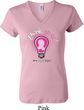 Ladies Breast Cancer Awareness Shirt Think Pink V-neck Tee T-Shirt